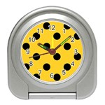 Polka Dots - Black on Banana Yellow Desk Alarm Clock