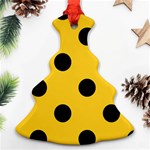 Polka Dots - Black on Banana Yellow Ornament (Christmas Tree)