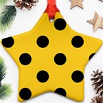 Polka Dots - Black on Banana Yellow Ornament (Star)