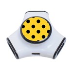 Polka Dots - Black on Banana Yellow Portable USB Hub (One Side)