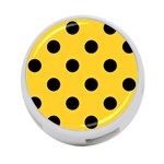 Polka Dots - Black on Banana Yellow 4-Port USB Hub (One Side)