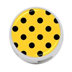 Polka Dots - Black on Banana Yellow 4-Port USB Hub (Two Sides)