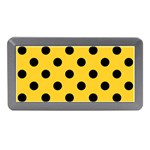 Polka Dots - Black on Banana Yellow Memory Card Reader (Mini)