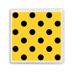 Polka Dots - Black on Banana Yellow Memory Card Reader with Storage (Square)