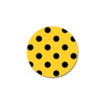 Polka Dots - Black on Banana Yellow Golf Ball Marker