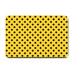 Polka Dots - Black on Banana Yellow Small Doormat