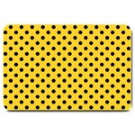 Polka Dots - Black on Banana Yellow Large Doormat