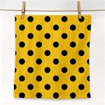 Polka Dots - Black on Banana Yellow Face Towel