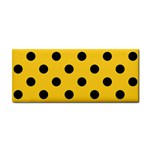 Polka Dots - Black on Banana Yellow Hand Towel