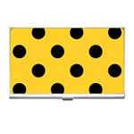 Polka Dots - Black on Banana Yellow Business Card Holder