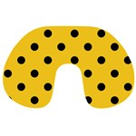 Polka Dots - Black on Banana Yellow Travel Neck Pillow
