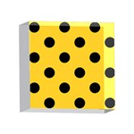 Polka Dots - Black on Banana Yellow 4 x 4  Acrylic Photo Block
