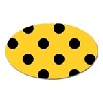 Polka Dots - Black on Banana Yellow Magnet (Oval)