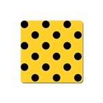 Polka Dots - Black on Banana Yellow Magnet (Square)