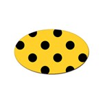 Polka Dots - Black on Banana Yellow Sticker (Oval)