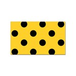 Polka Dots - Black on Banana Yellow Sticker Rectangular (100 pack)