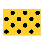 Polka Dots - Black on Banana Yellow Sticker A4 (100 pack)