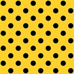 Polka Dots - Black on Banana Yellow ScrapBook Page 12  x 12 