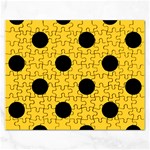 Polka Dots - Black on Banana Yellow Jigsaw Puzzle (Rectangular)