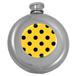 Polka Dots - Black on Banana Yellow Hip Flask (5 oz)