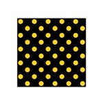 Polka Dots - Banana Yellow on Black Satin Bandana Scarf