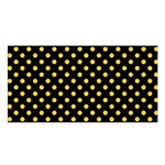 Polka Dots - Banana Yellow on Black Satin Shawl