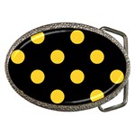 Polka Dots - Banana Yellow on Black Belt Buckle