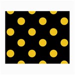 Polka Dots - Banana Yellow on Black Small Glasses Cloth (2 Sides)