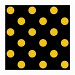 Polka Dots - Banana Yellow on Black Medium Glasses Cloth (2 Sides)
