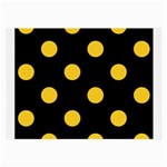 Polka Dots - Banana Yellow on Black Large Glasses Cloth (2 Sides)