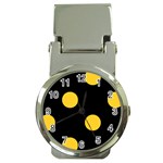 Polka Dots - Banana Yellow on Black Money Clip Watch
