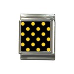 Polka Dots - Banana Yellow on Black Italian Charm (13mm)