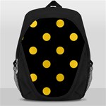 Polka Dots - Banana Yellow on Black Backpack Bag