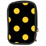 Polka Dots - Banana Yellow on Black Compact Camera Leather Case