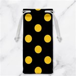 Polka Dots - Banana Yellow on Black Jewelry Bag
