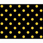 Polka Dots - Banana Yellow on Black Collage 8  x 10 