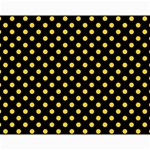 Polka Dots - Banana Yellow on Black Collage 11  x 14 