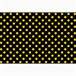Polka Dots - Banana Yellow on Black Collage 12  x 18 