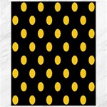 Polka Dots - Banana Yellow on Black Canvas 11  x 14 