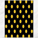 Polka Dots - Banana Yellow on Black Canvas 12  x 16 