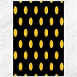 Polka Dots - Banana Yellow on Black Canvas 12  x 18 