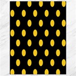 Polka Dots - Banana Yellow on Black Canvas 18  x 24 
