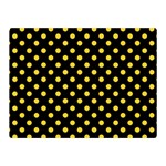 Polka Dots - Banana Yellow on Black Double Sided Flano Blanket (Mini)