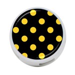 Polka Dots - Banana Yellow on Black 4-Port USB Hub (One Side)