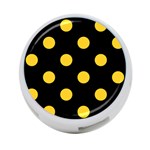 Polka Dots - Banana Yellow on Black 4-Port USB Hub (Two Sides)