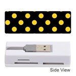 Polka Dots - Banana Yellow on Black Memory Card Reader (Stick)