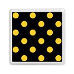 Polka Dots - Banana Yellow on Black Memory Card Reader with Storage (Square)