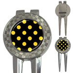 Polka Dots - Banana Yellow on Black 3-in-1 Golf Divot