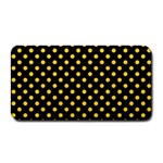Polka Dots - Banana Yellow on Black Medium Bar Mat