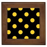 Polka Dots - Banana Yellow on Black Framed Tile